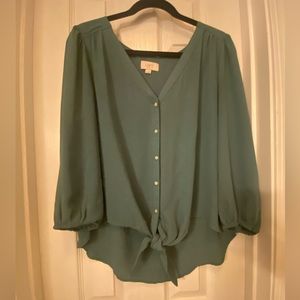 Super cute button down, tie front shirt from Loft, size large
